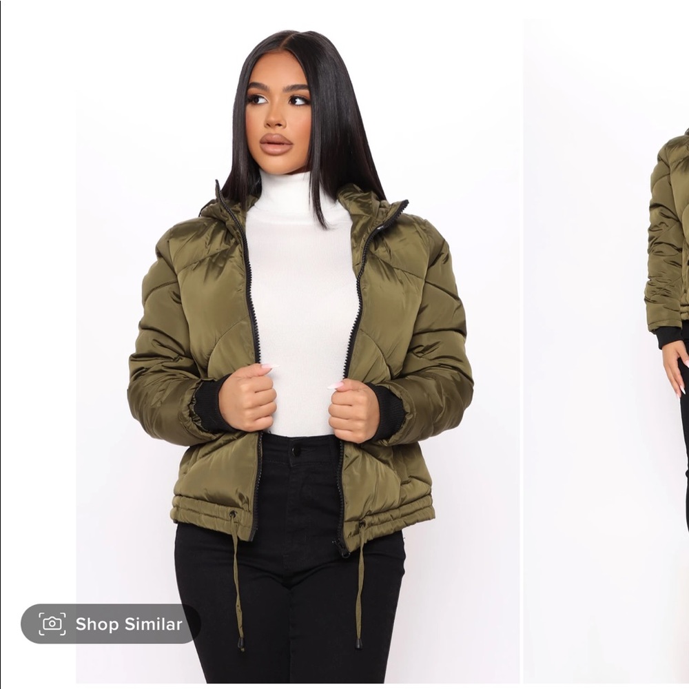 Fashion nova olive puffer